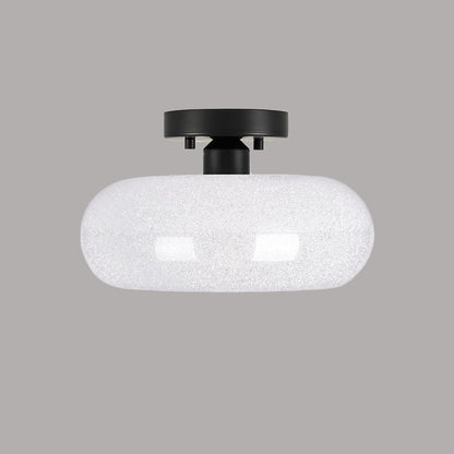 Modern Round Glass Semi-Flush Ceiling Light