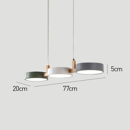 Contemporary Nordic Metal Cylinder Multi Light Pendant