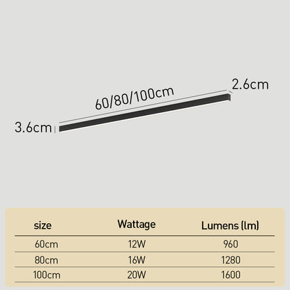 Contemporary Minimalist Long Strip LED Ceiling Lamp