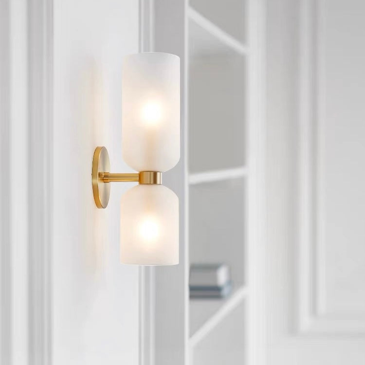 Glass Double Head Bedroom Wall Lamp LED Sconce