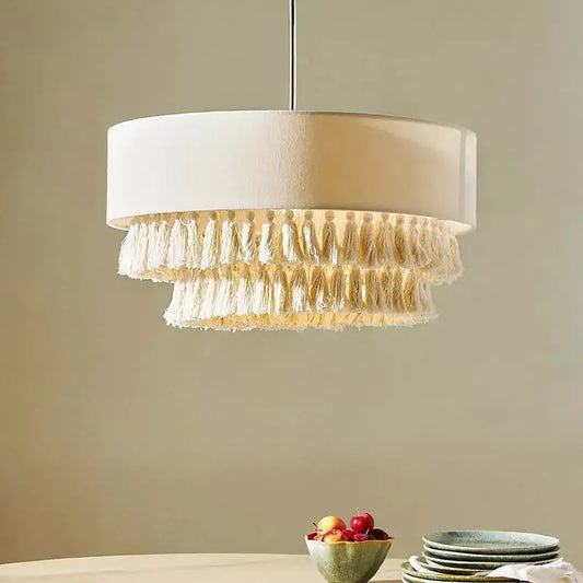 Japanese Beige Fabric Chandelier