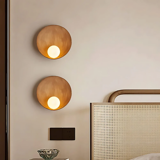 Japandi Wooden Resin Wall Lamp