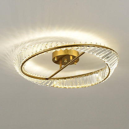 Round Modern LED Crystal Living Room Ceiling Lamp