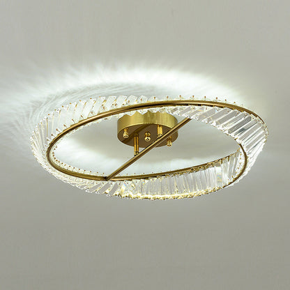 Round Modern LED Crystal Living Room Ceiling Lamp