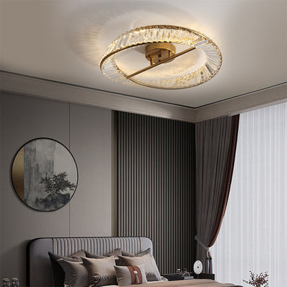Round Modern LED Crystal Living Room Ceiling Lamp