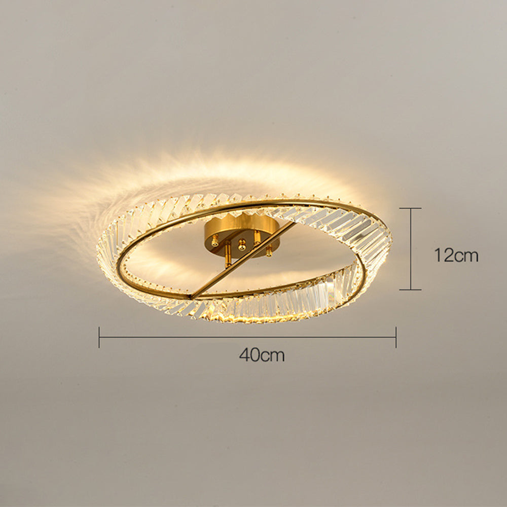 Round Modern LED Crystal Living Room Ceiling Lamp