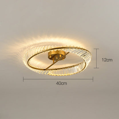 Round Modern LED Crystal Living Room Ceiling Lamp