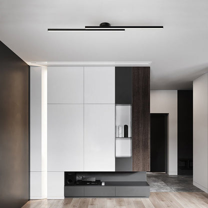 Modern Aluminium Long Strip LED Semi Flush Ceiling Light