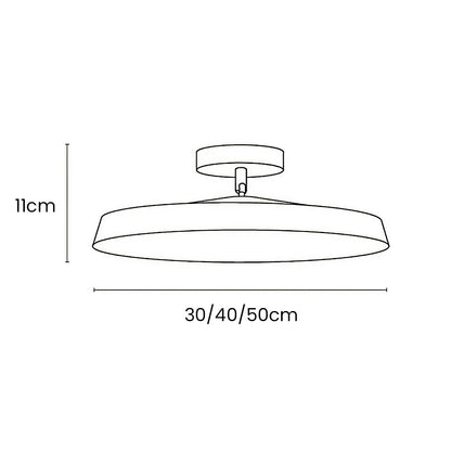 Minimalist White LED Semi-Flush Ceiling Light