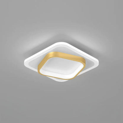 Gold Square LED Living Room Ceiling Light