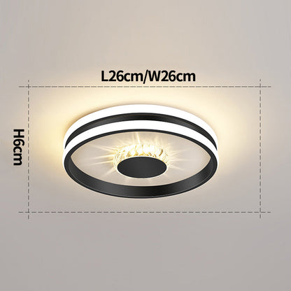 Gold Crystal LED Hallway Ceiling Light