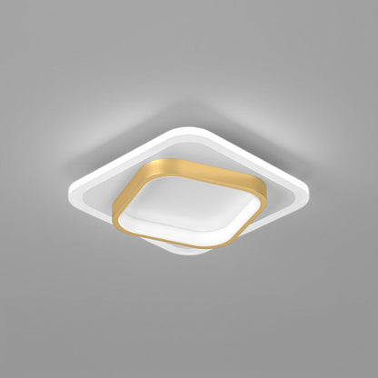 Gold Square LED Living Room Ceiling Light