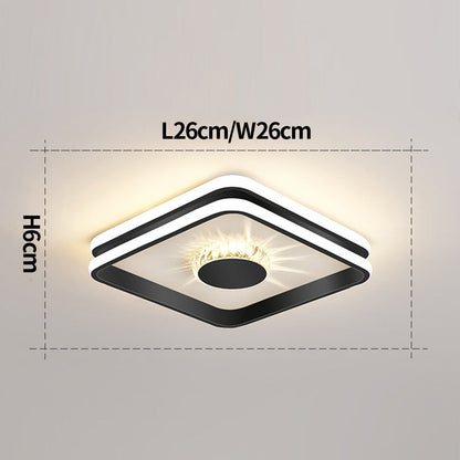 Gold Crystal LED Hallway Ceiling Light