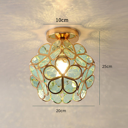 Flowers Style Glass Ceiling Hallway Lighting