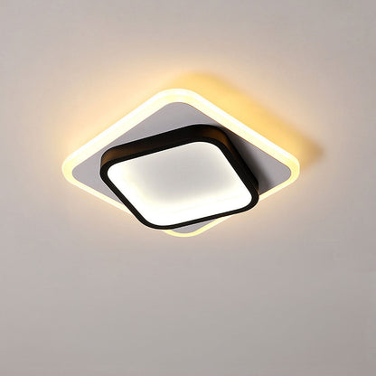 Gold Square LED Living Room Ceiling Light
