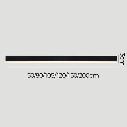 Black Sleek Long Strip Aluminum LED Ceiling Light