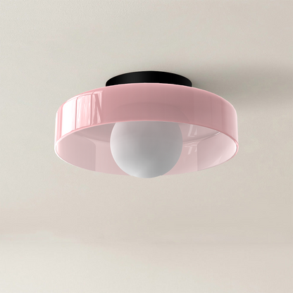 Modern Round Glass Flush Mount Ceiling Light