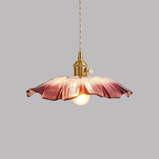 Retro Glass Flower Pendant Light For Dining Room