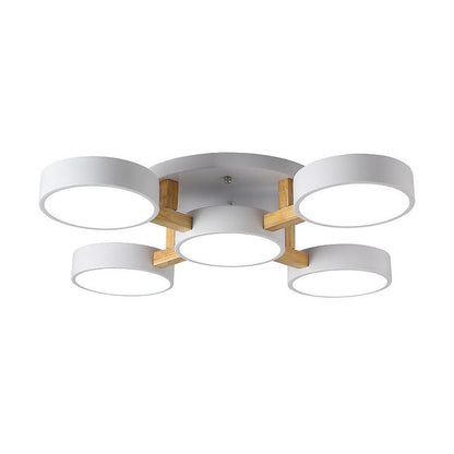 Iron Wood Modern LED Bedroom Ceiling Light
