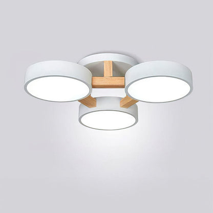 Iron Wood Modern LED Bedroom Ceiling Light