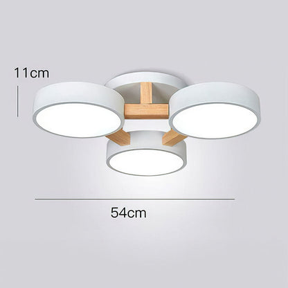Iron Wood Modern LED Bedroom Ceiling Light