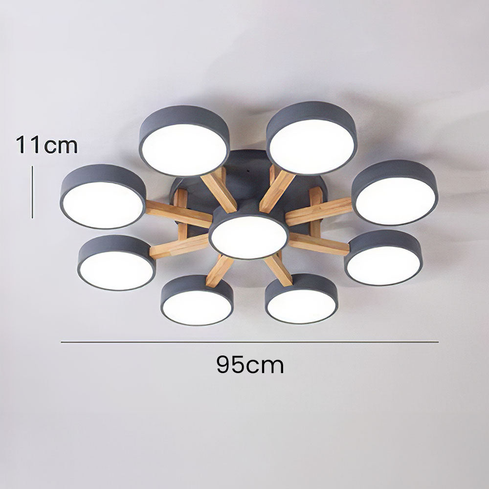 Iron Wood Modern LED Bedroom Ceiling Light