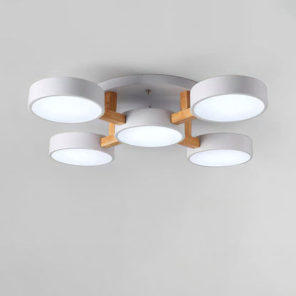 Iron Wood Modern LED Bedroom Ceiling Light
