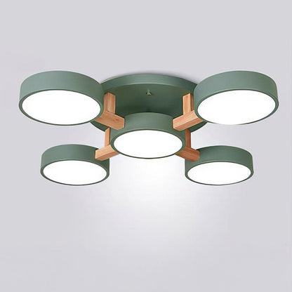 Iron Wood Modern LED Bedroom Ceiling Light