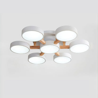 Iron Wood Modern LED Bedroom Ceiling Light