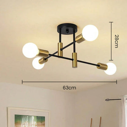 Modern Nordic Black Metal Ceiling Light