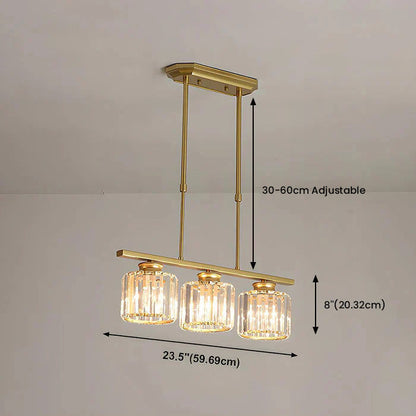 Nordic Multi Head Glass Island Chandelier