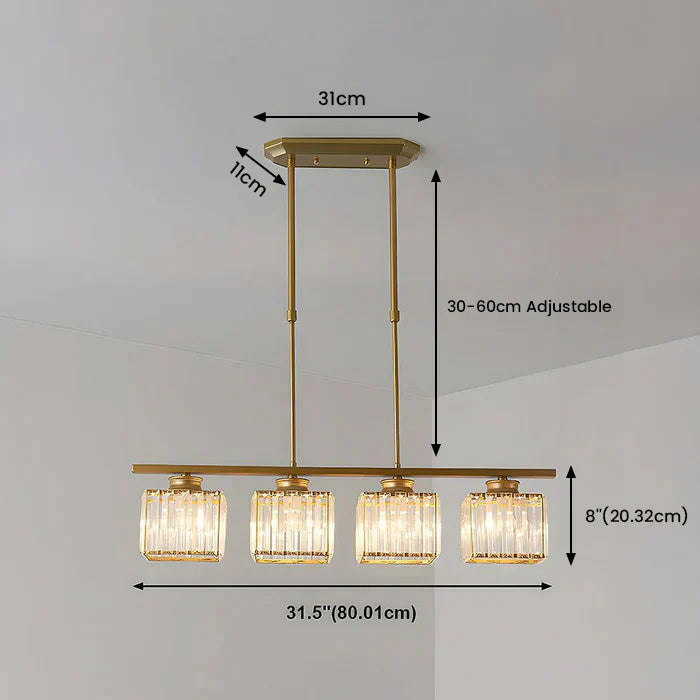 Nordic Multi Head Glass Island Chandelier